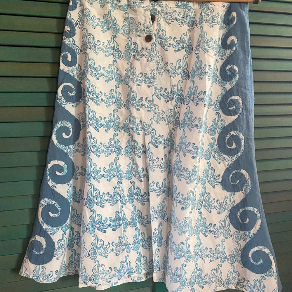Mata Traders Blue and White Midi Skirt!